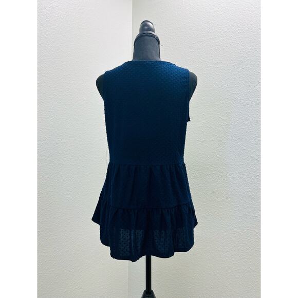 Navy Blue Swiss Dot Tank - Picture 3 of 4